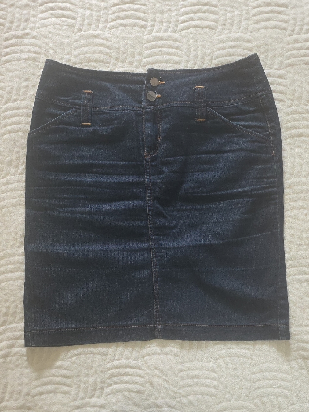 Dark Blue Denim Pencil Skirt